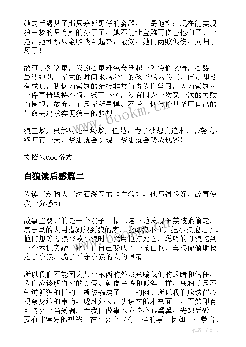 2023年白狼读后感(优秀9篇)