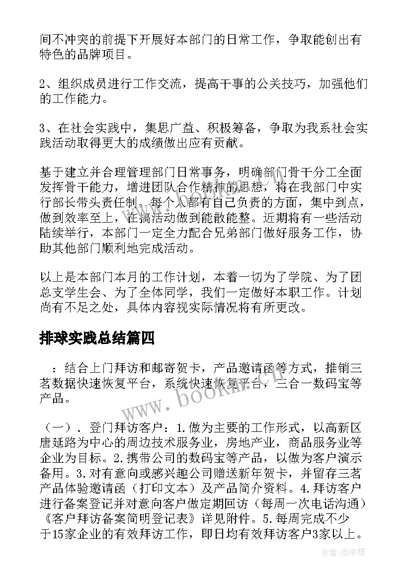 2023年排球实践总结(优质10篇)