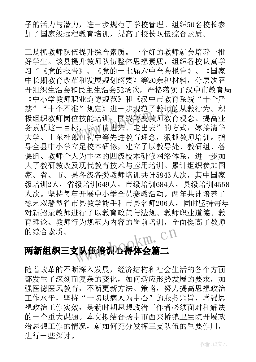 2023年两新组织三支队伍培训心得体会 学习三支队伍心得体会(实用5篇)