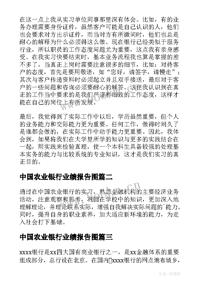 中国农业银行业绩报告图 中国农业银行实习报告(模板5篇)