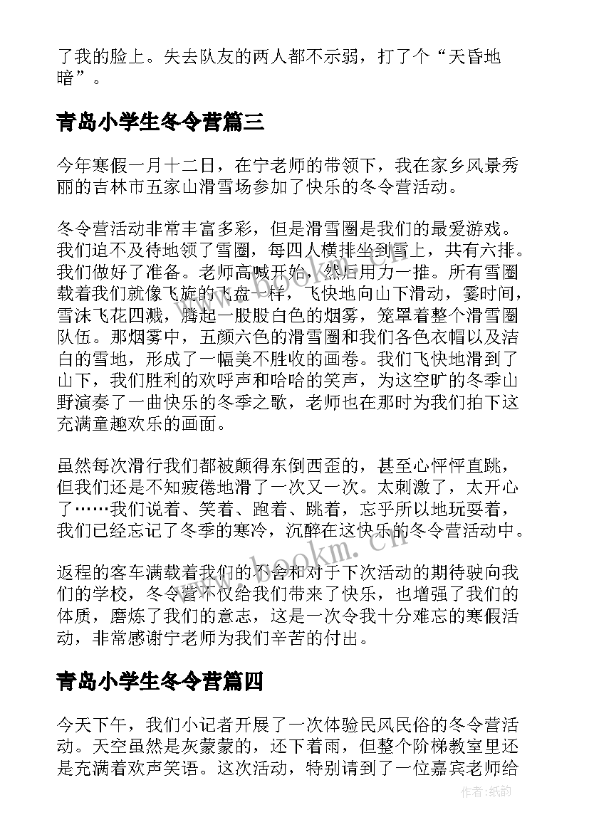 2023年青岛小学生冬令营 冬令营活动方案(精选5篇)