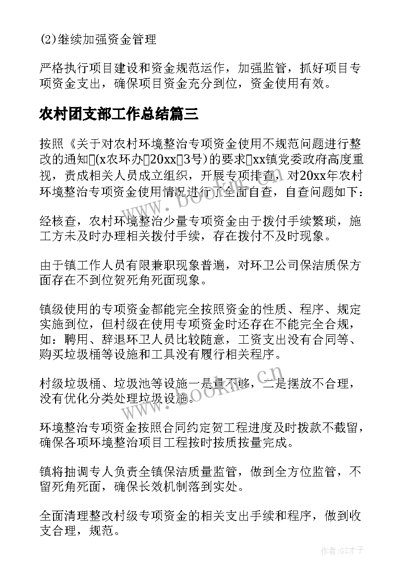 最新农村团支部工作总结 农村土地流转自查报告(优质9篇)