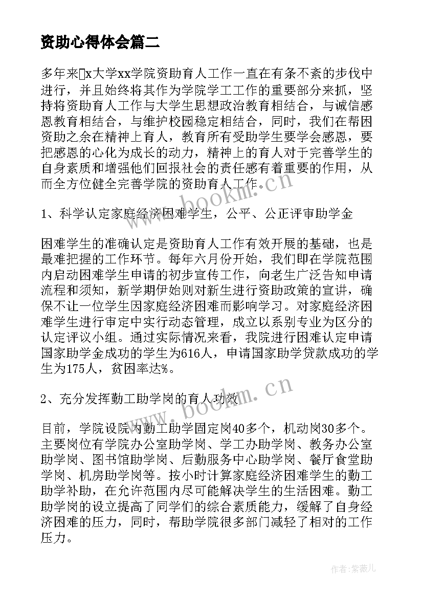 2023年资助心得体会 资助后的心得体会(汇总10篇)