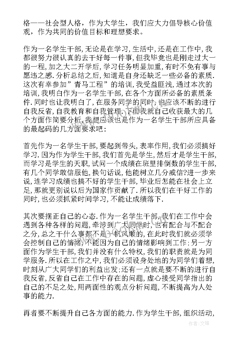 2023年青马班培训心得体会(优质8篇)