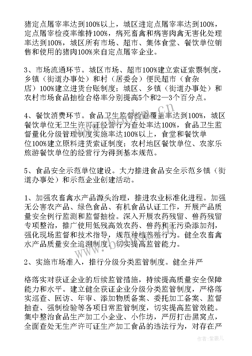 农村食品安全工作方案(大全6篇)