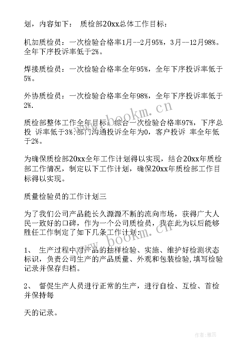 最新检验员工作总结与计划(实用5篇)