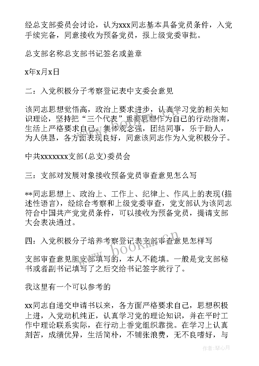 组织委员对发展对象的审查发言(模板5篇)