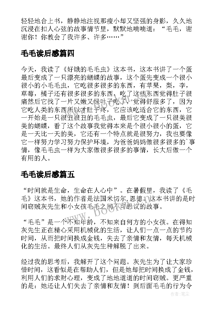 2023年毛毛读后感(优质10篇)