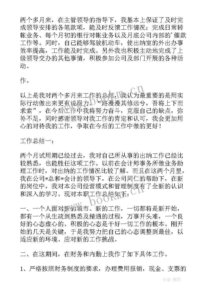 2023年出纳转正报告(精选5篇)