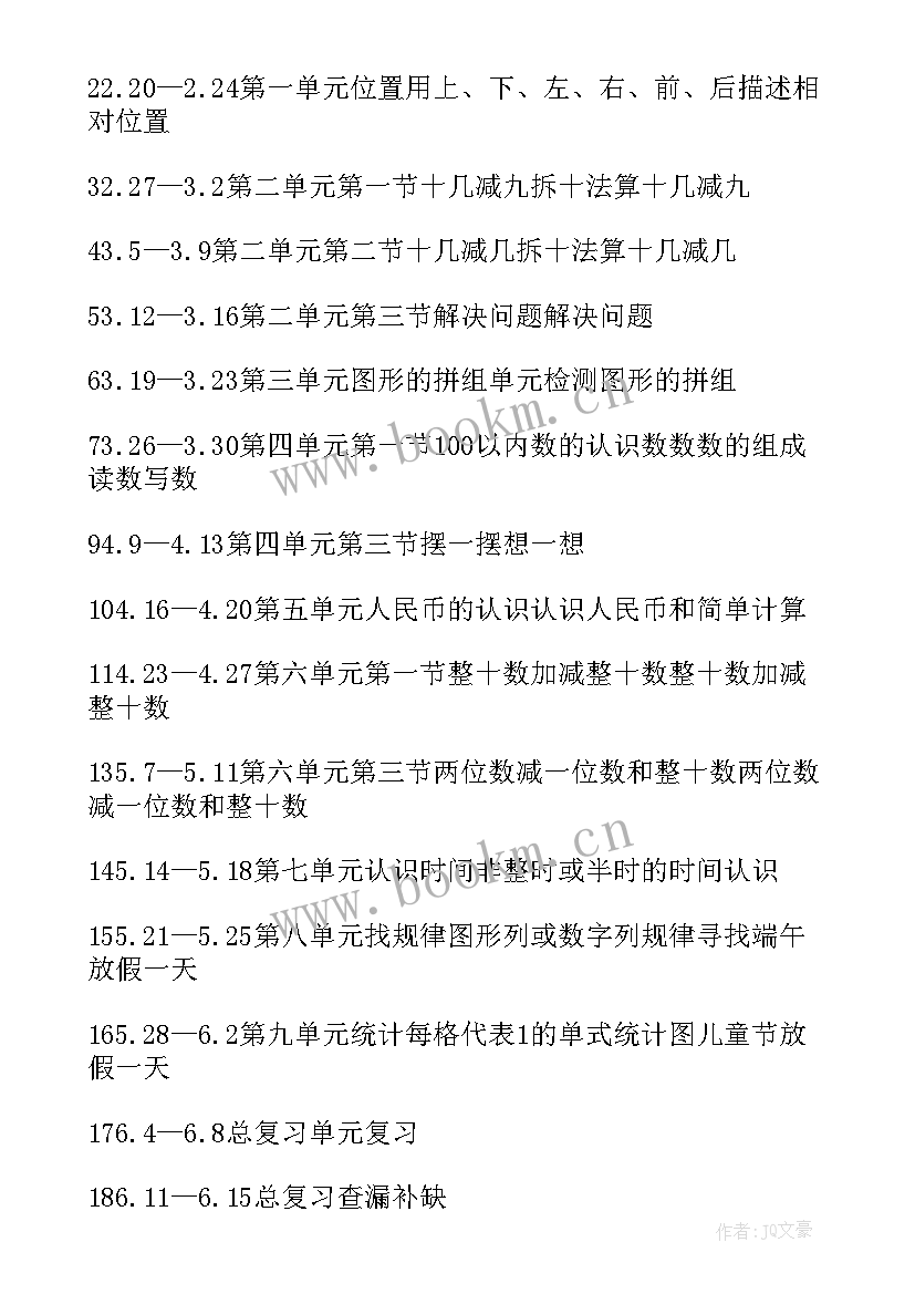 小学数学一年级数学教学计划 一年级数学教学计划(实用7篇)