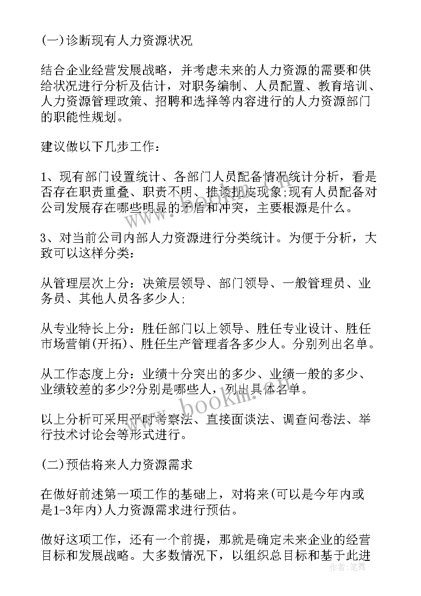 人力资源规划方案中包括哪些方面 人力资源规划方案(大全5篇)