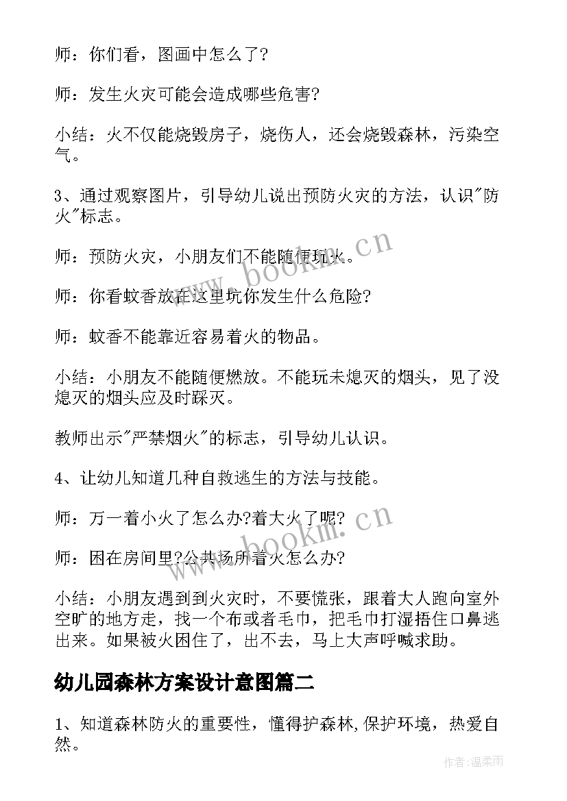 2023年幼儿园森林方案设计意图(实用5篇)