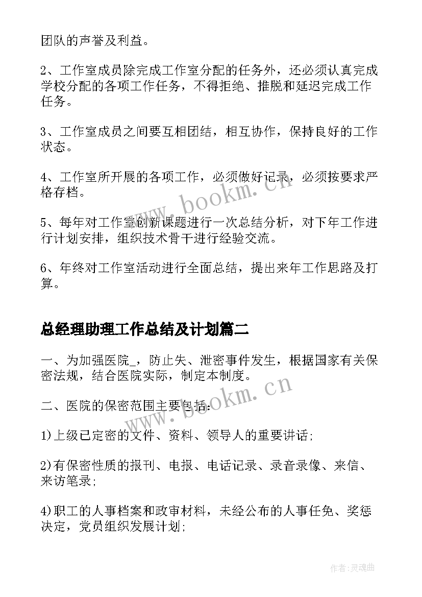 2023年总经理助理工作总结及计划 下一年度工作计划及目标(优质5篇)