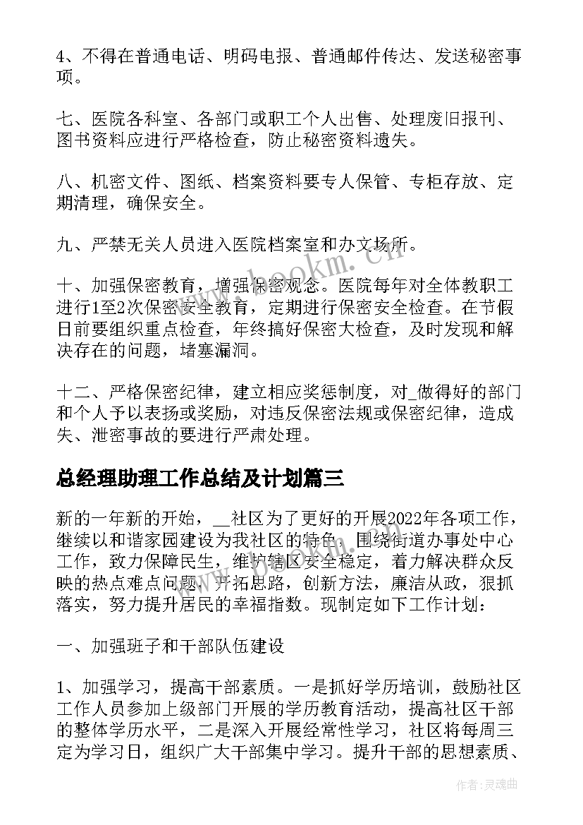 2023年总经理助理工作总结及计划 下一年度工作计划及目标(优质5篇)