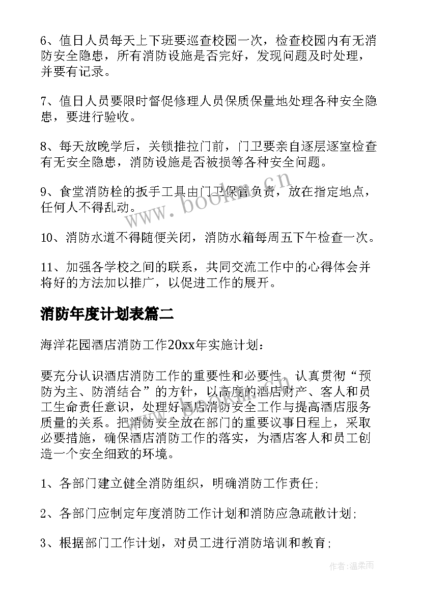 最新消防年度计划表 消防年度工作计划(精选9篇)