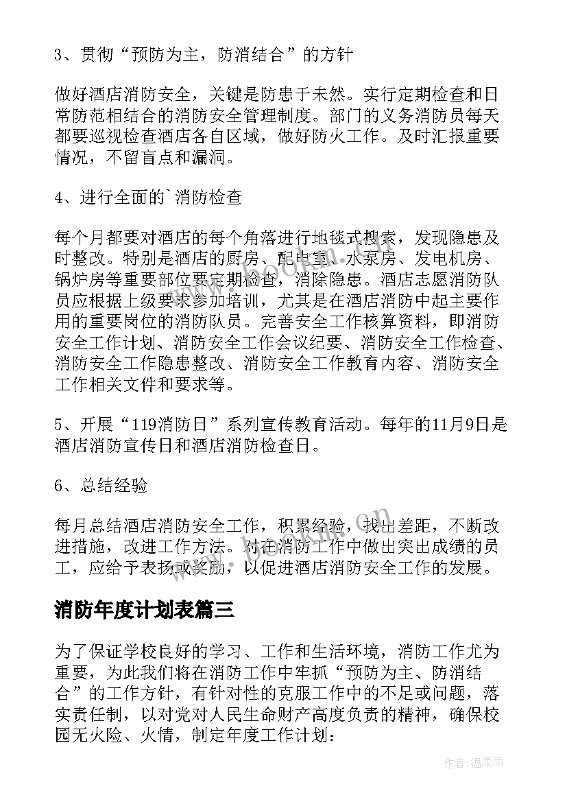 最新消防年度计划表 消防年度工作计划(精选9篇)