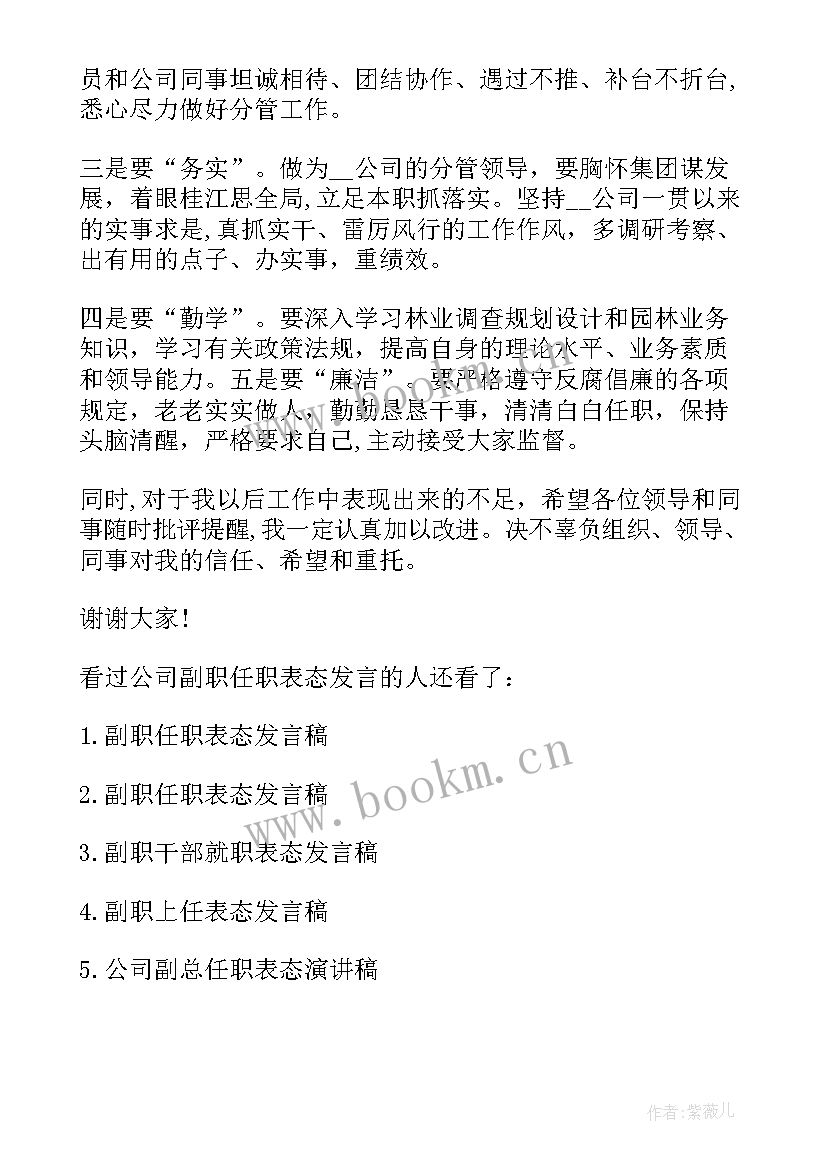 最新副职报到发言说 副职就职发言稿(优秀8篇)