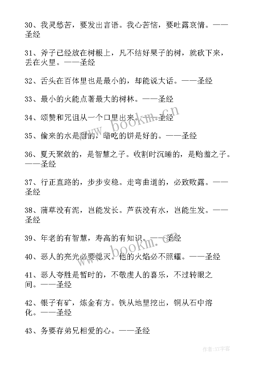 最新圣经中最唯美的句子 圣经读书心得圣经读后感(模板10篇)