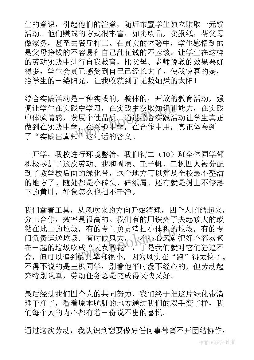 最新实验中学综合实践报告(大全5篇)