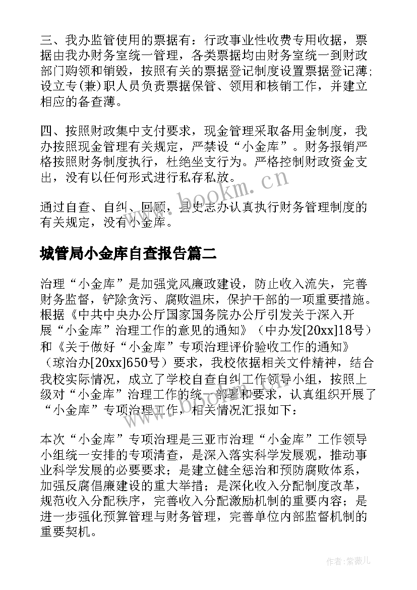 2023年城管局小金库自查报告(模板9篇)