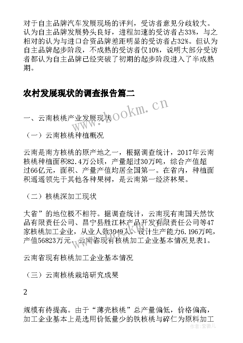 最新农村发展现状的调查报告 农村妇女创业发展现状调查报告(通用5篇)