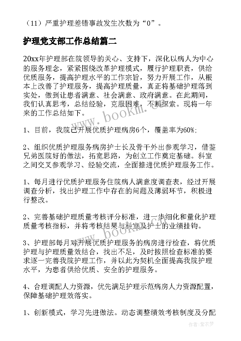 护理党支部工作总结(汇总10篇)