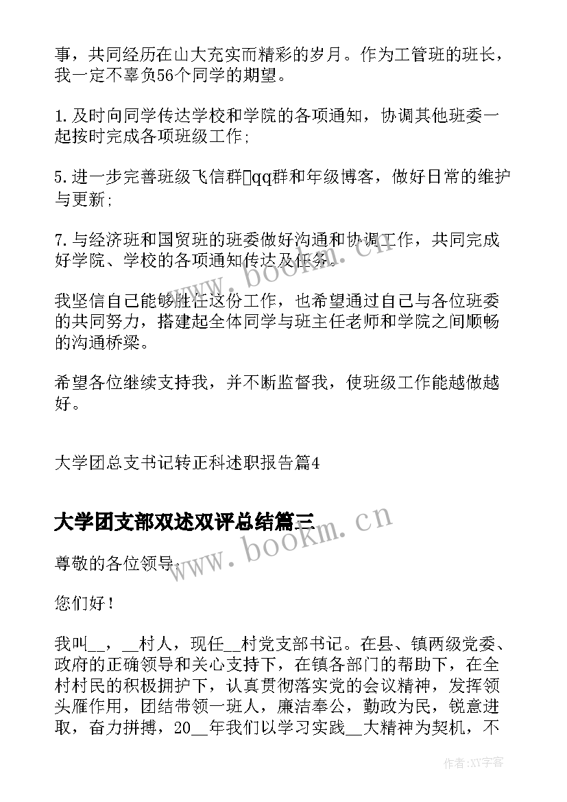 大学团支部双述双评总结(精选9篇)