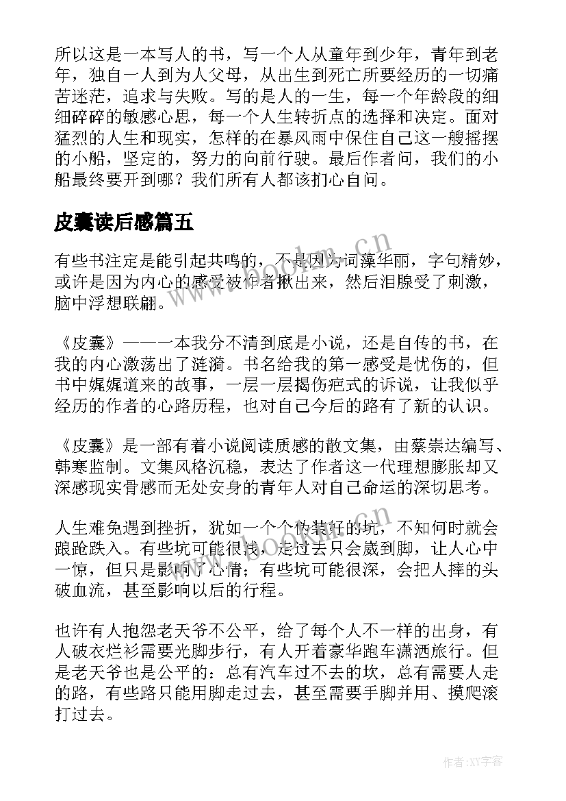 最新皮囊读后感(实用6篇)