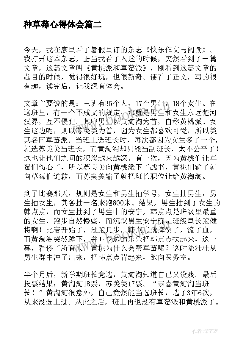 2023年种草莓心得体会(精选5篇)