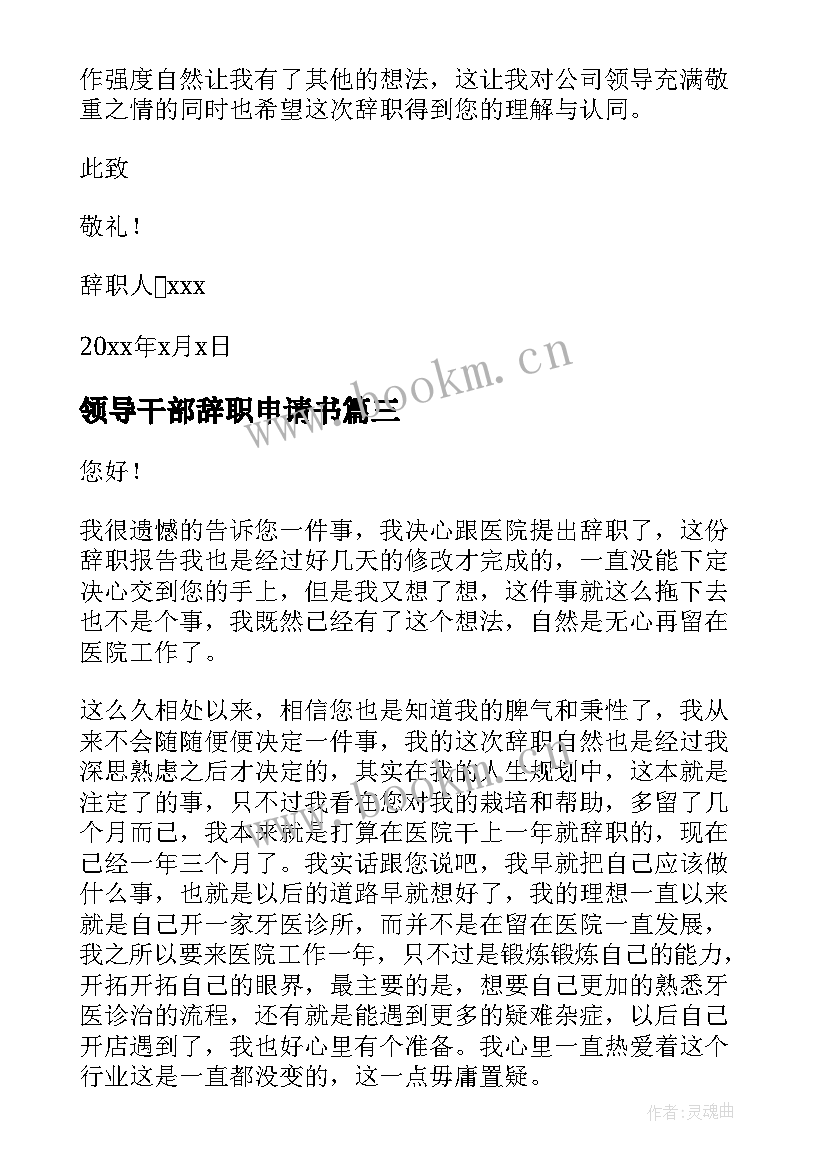 领导干部辞职申请书 个人原因辞职报告(模板5篇)