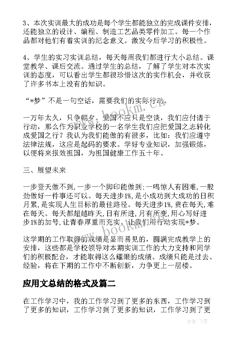 最新应用文总结的格式及(优质5篇)