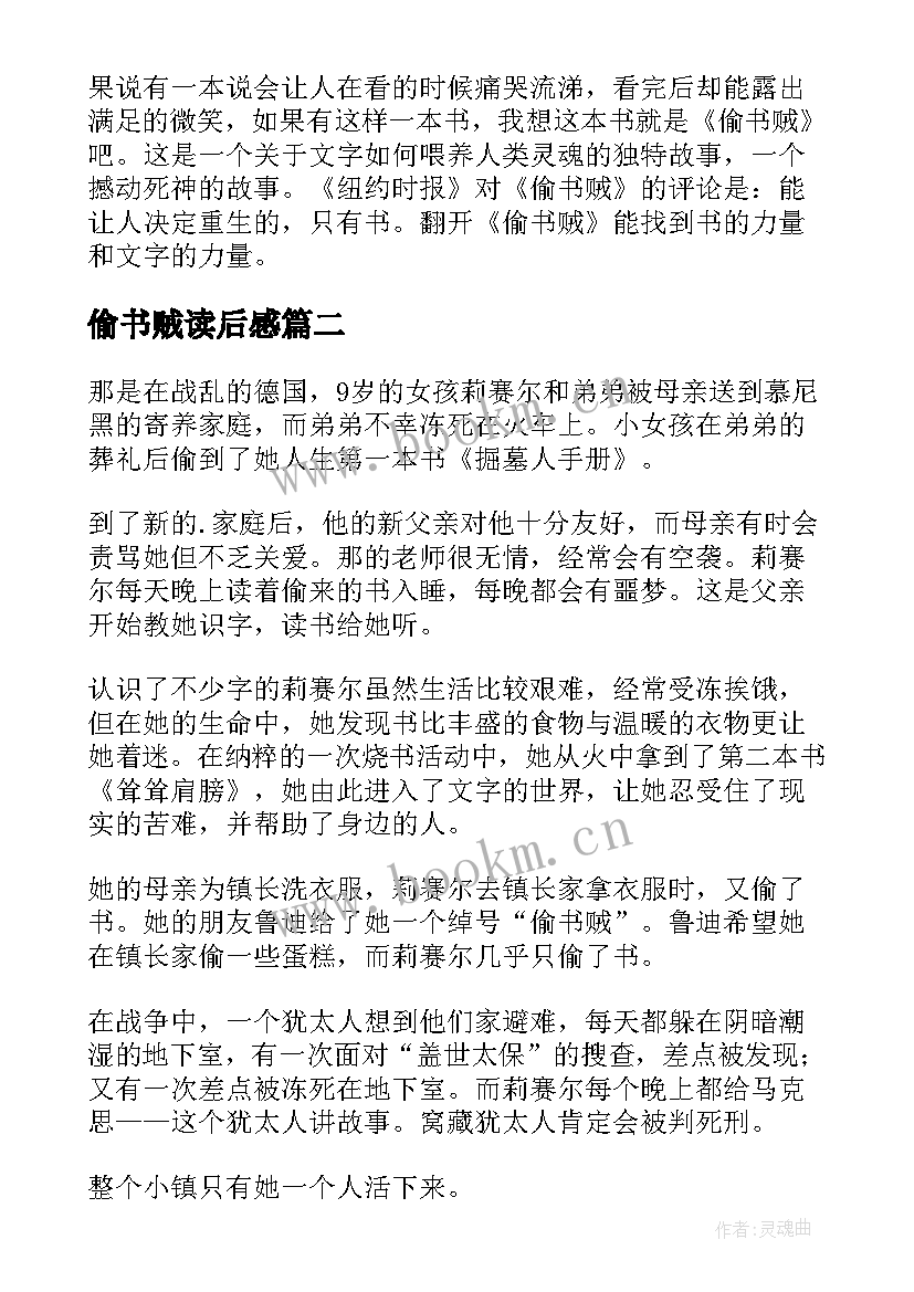 2023年偷书贼读后感(优质5篇)