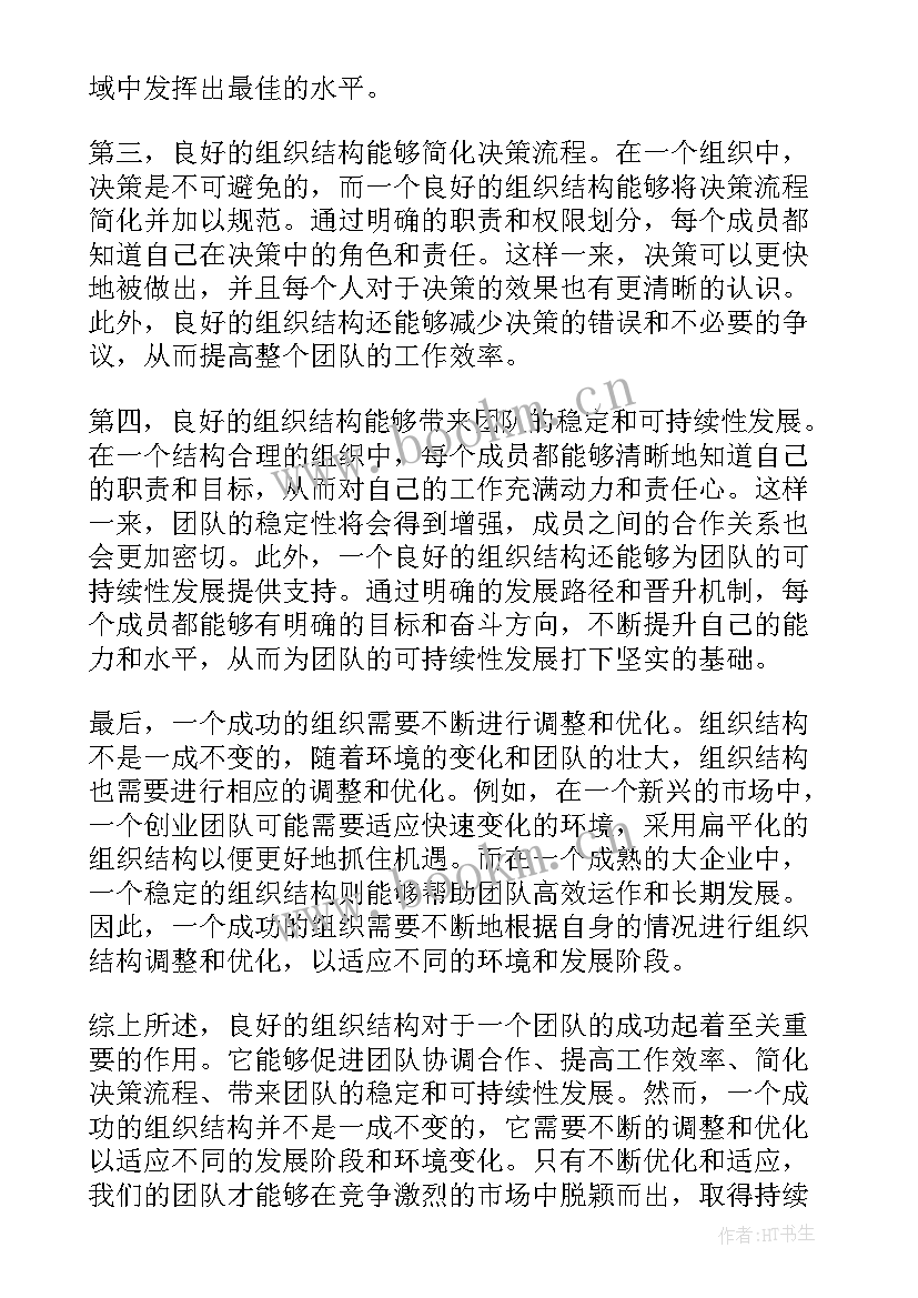 最新组合型组织结构的优缺点 组织结构心得体会(优秀9篇)