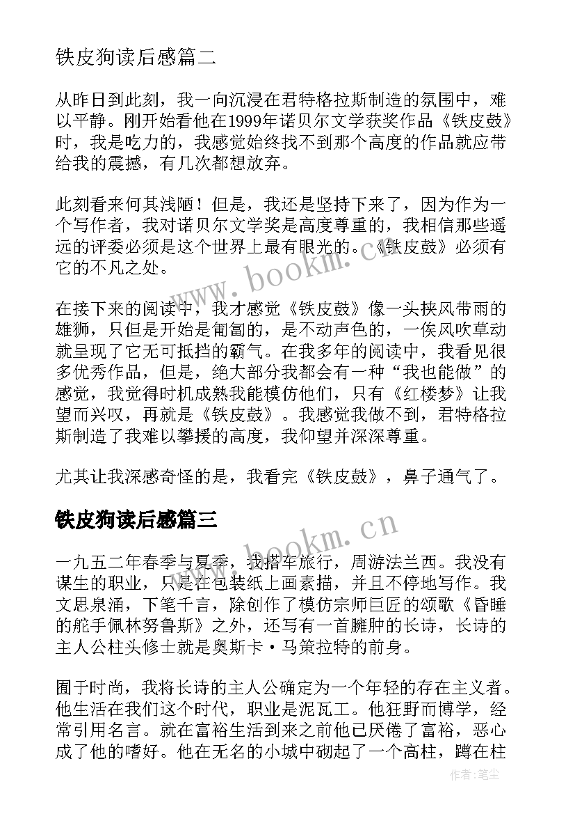 2023年铁皮狗读后感(大全5篇)