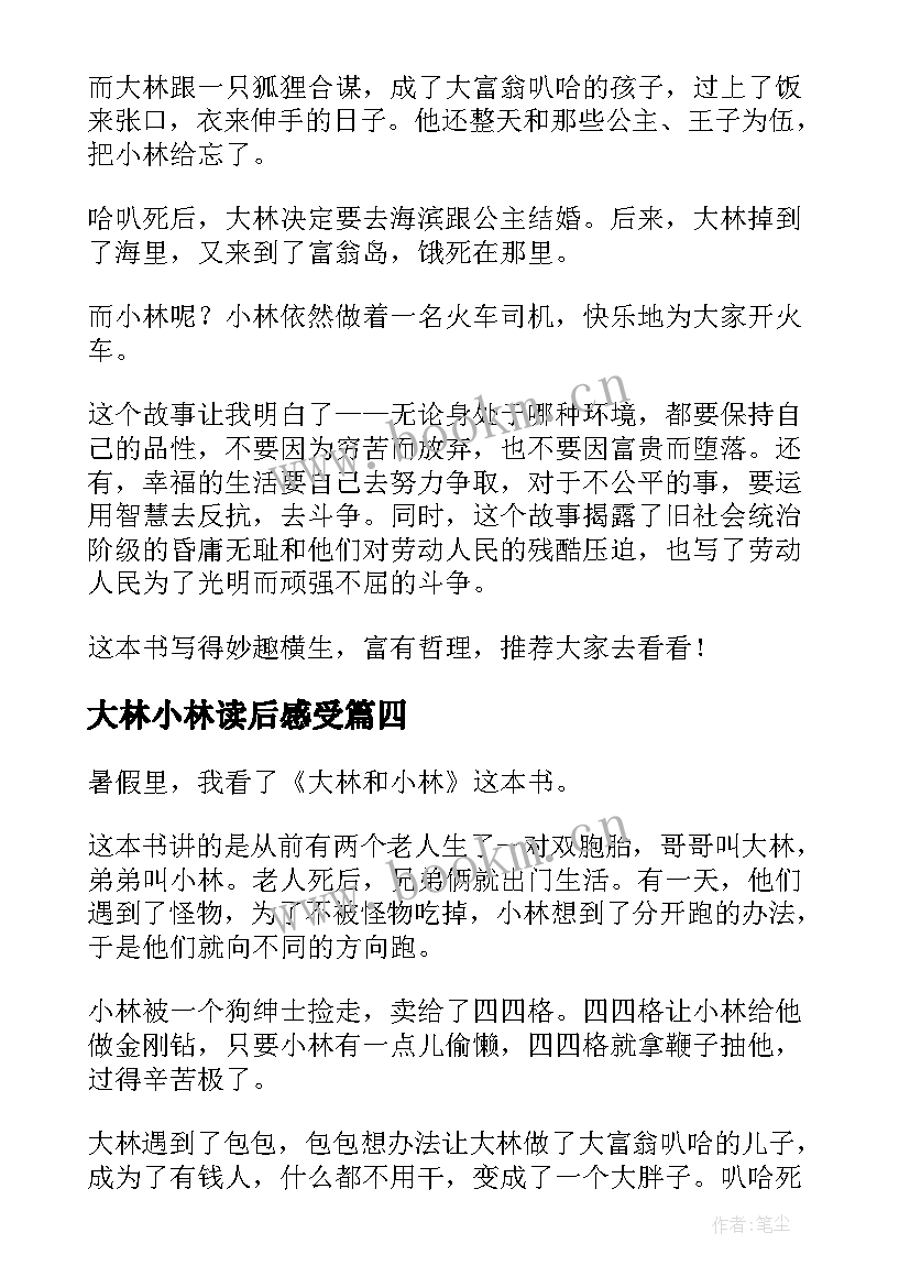 大林小林读后感受(优秀7篇)