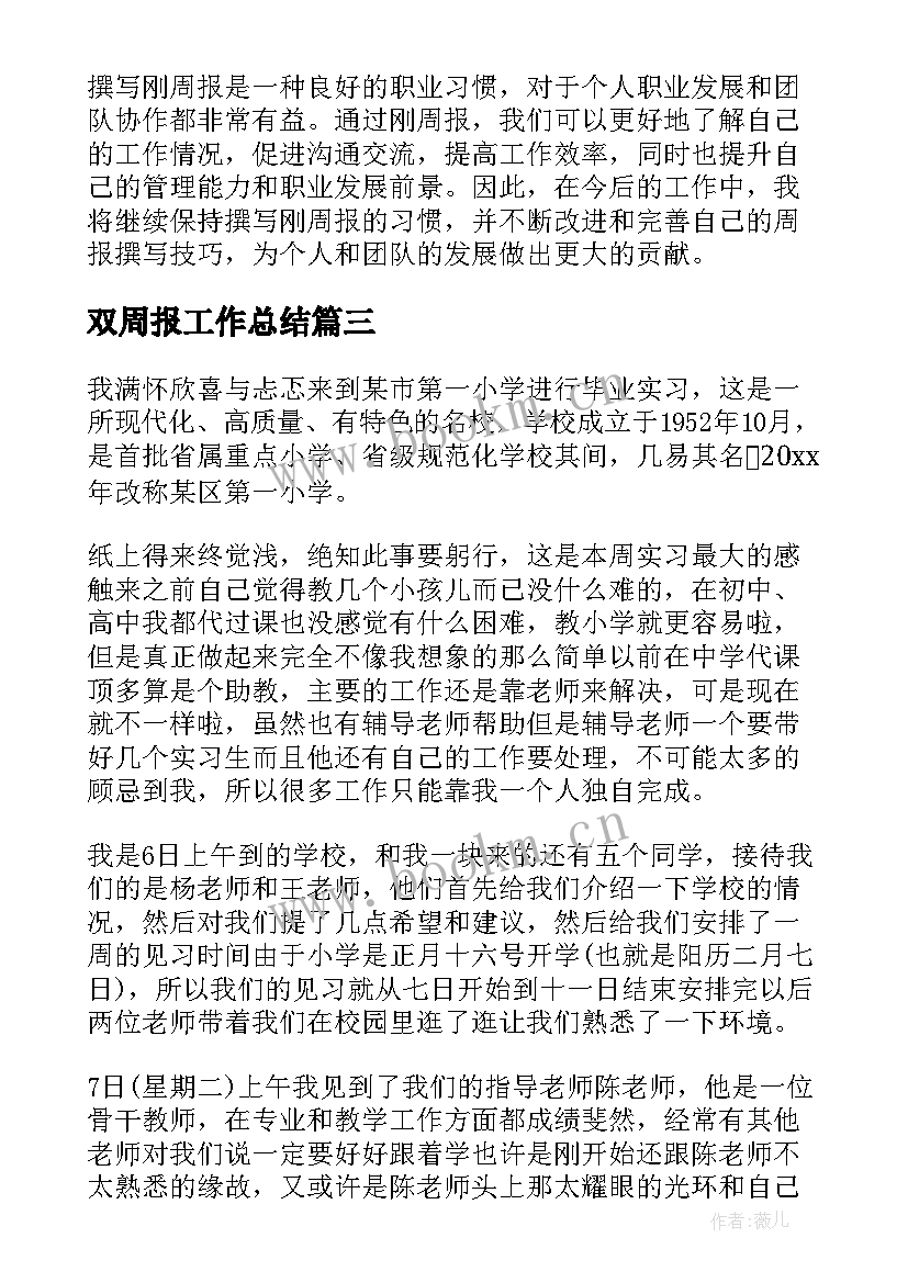 2023年双周报工作总结(精选5篇)