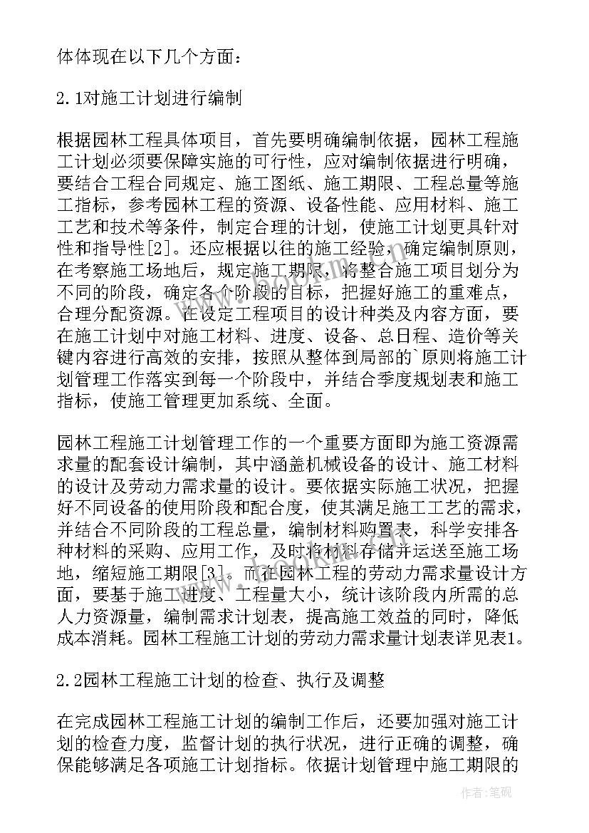 最新园林施工计划进度表 园林施工员个人工作总结与计划(实用5篇)