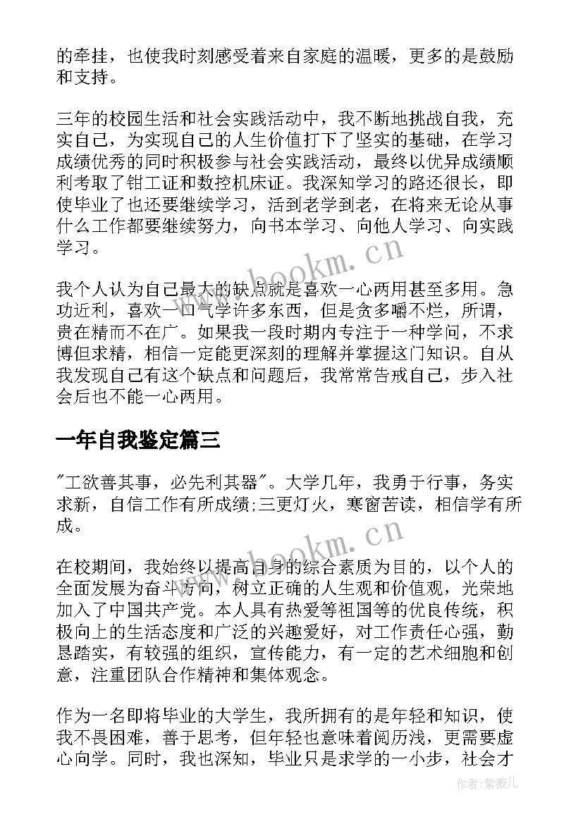 2023年一年自我鉴定(汇总9篇)