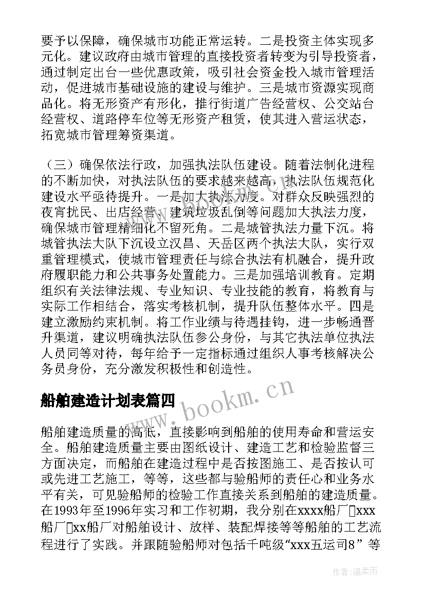 船舶建造计划表 船舶垃圾分类工作计划优选(优质5篇)