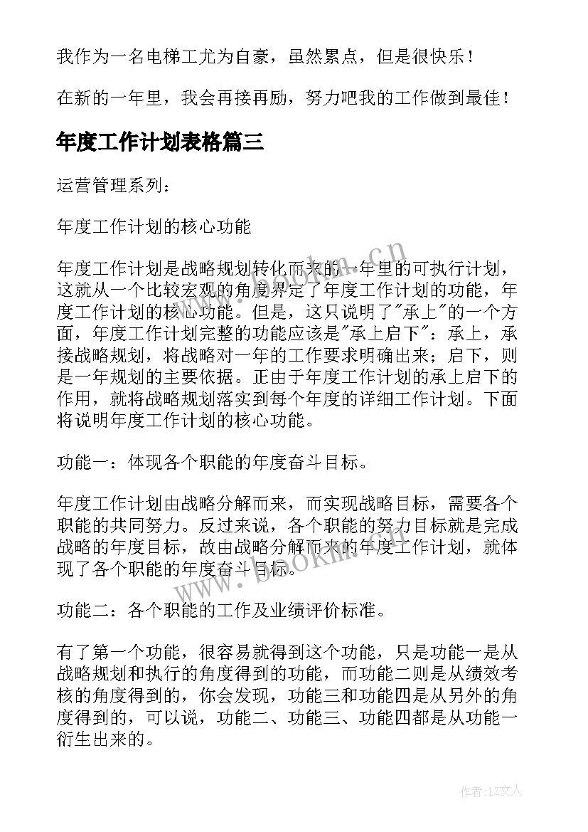 年度工作计划表格 年度工作计划(优质5篇)