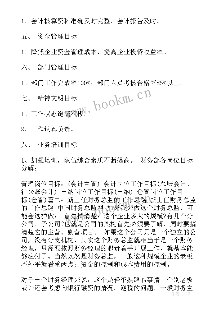 2023年财务总监工作计划 财务总监年度工作计划(汇总9篇)