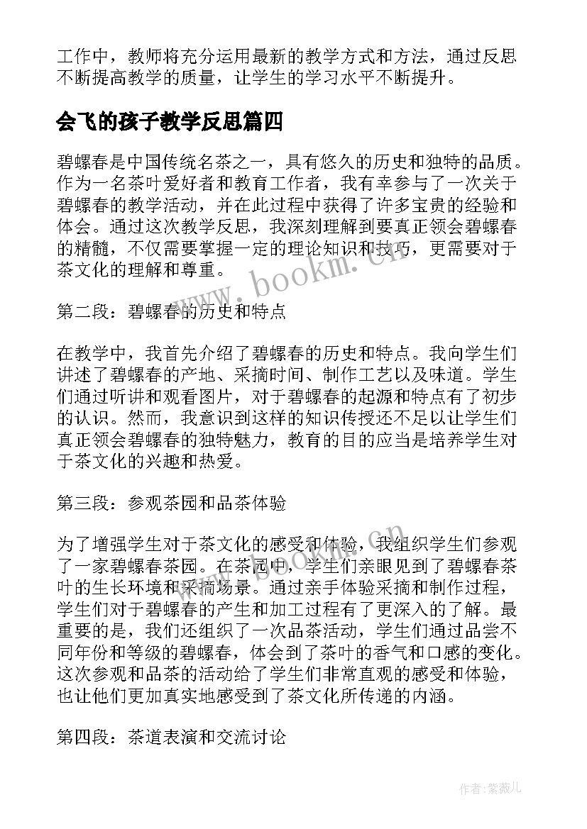 2023年会飞的孩子教学反思(大全5篇)