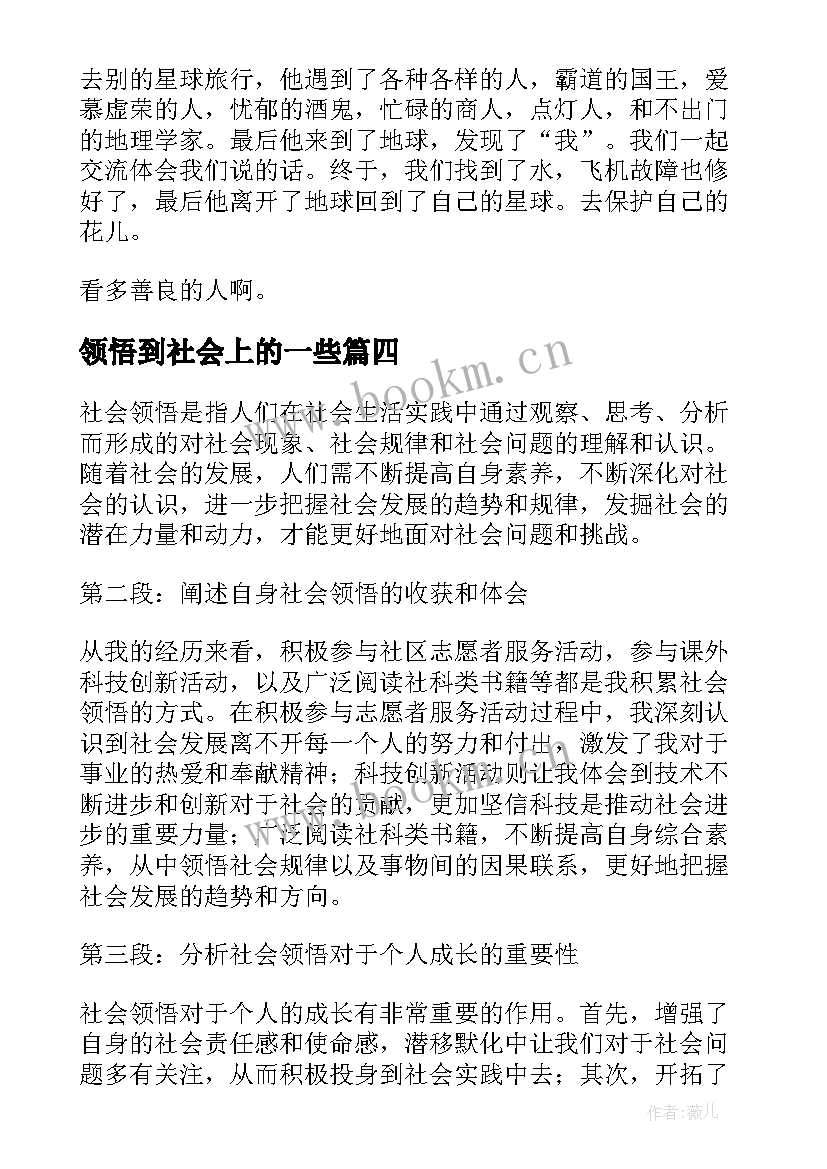 领悟到社会上的一些 社会领悟心得体会(优质5篇)