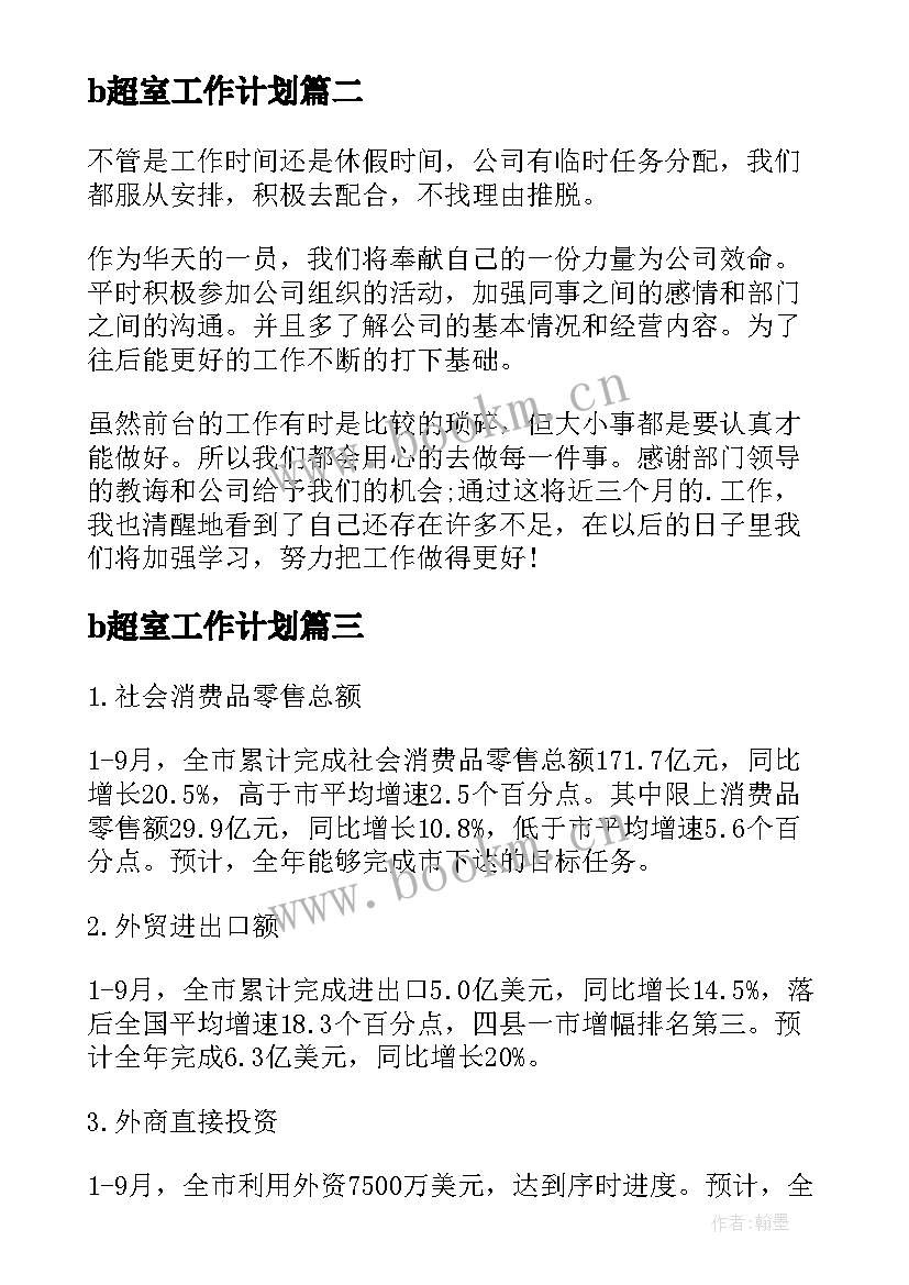 2023年b超室工作计划(通用8篇)