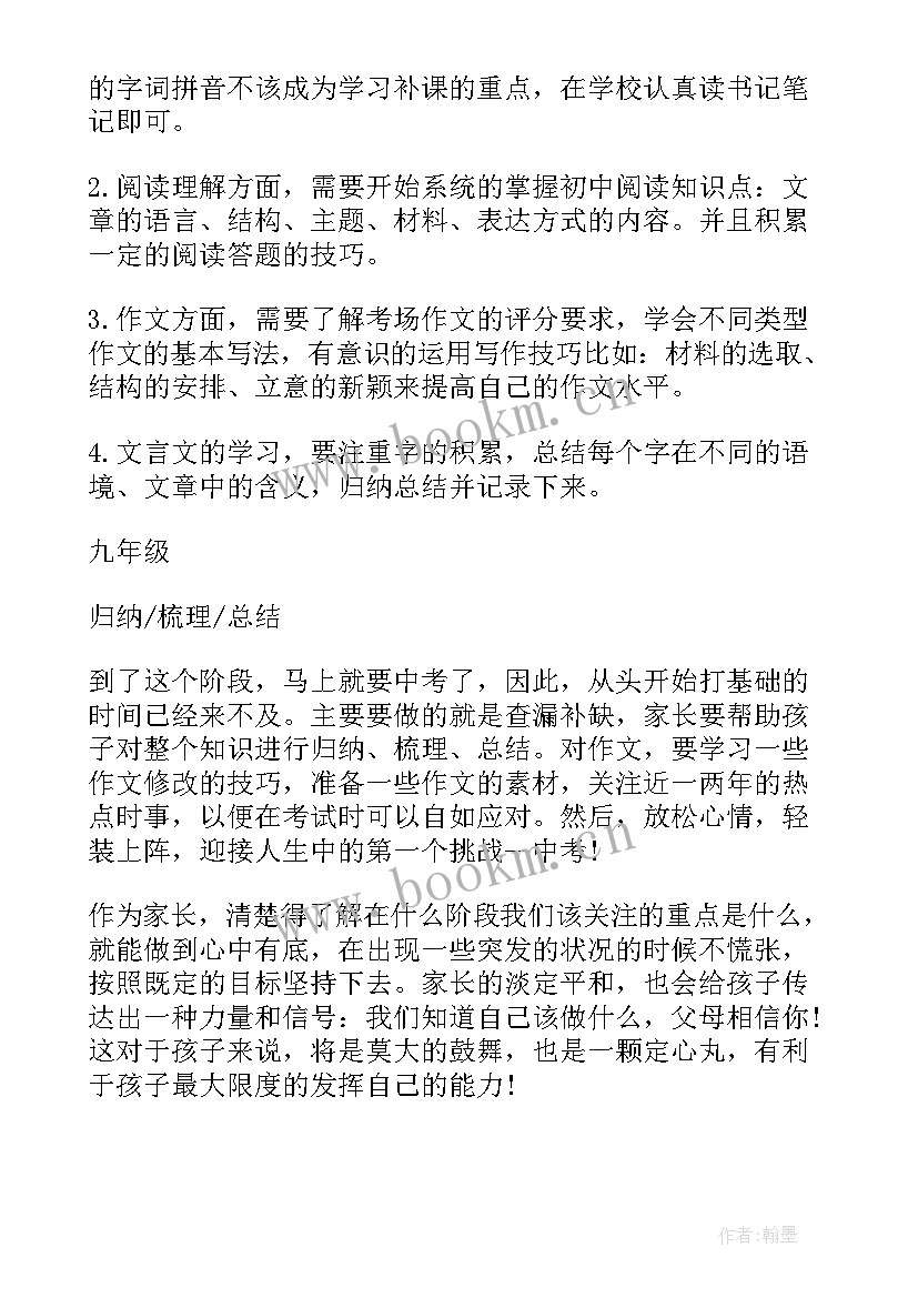 最新初中规划表 初中全年规划讲座心得体会(大全6篇)