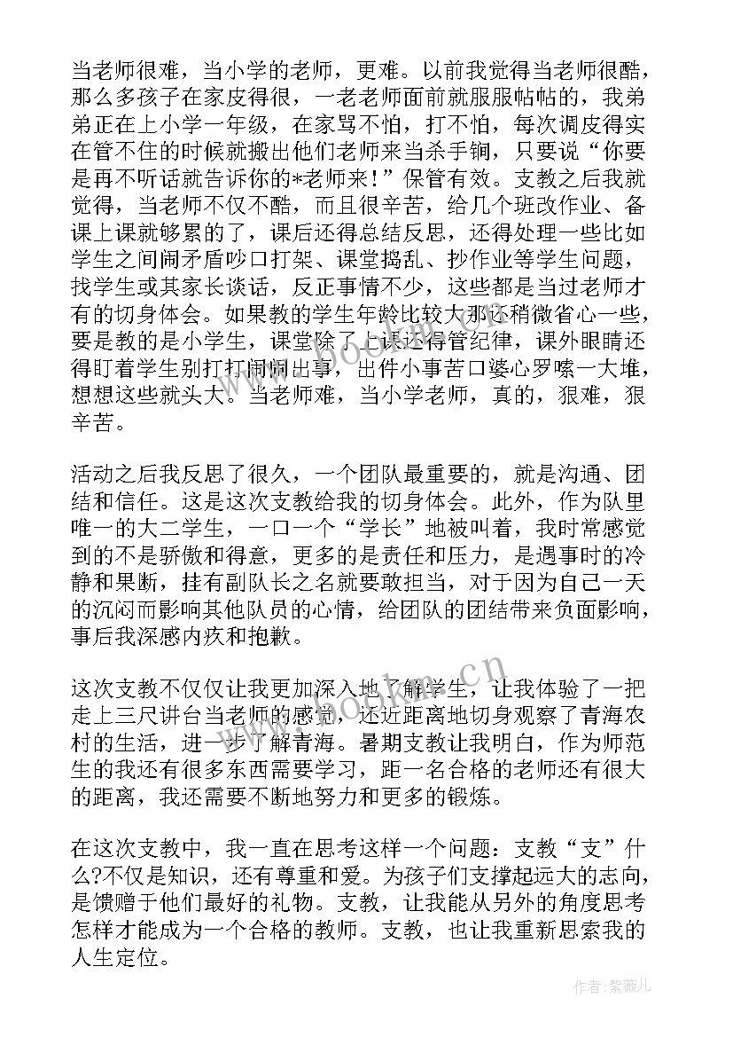 最新大学生三下乡支教心得体会(优秀5篇)