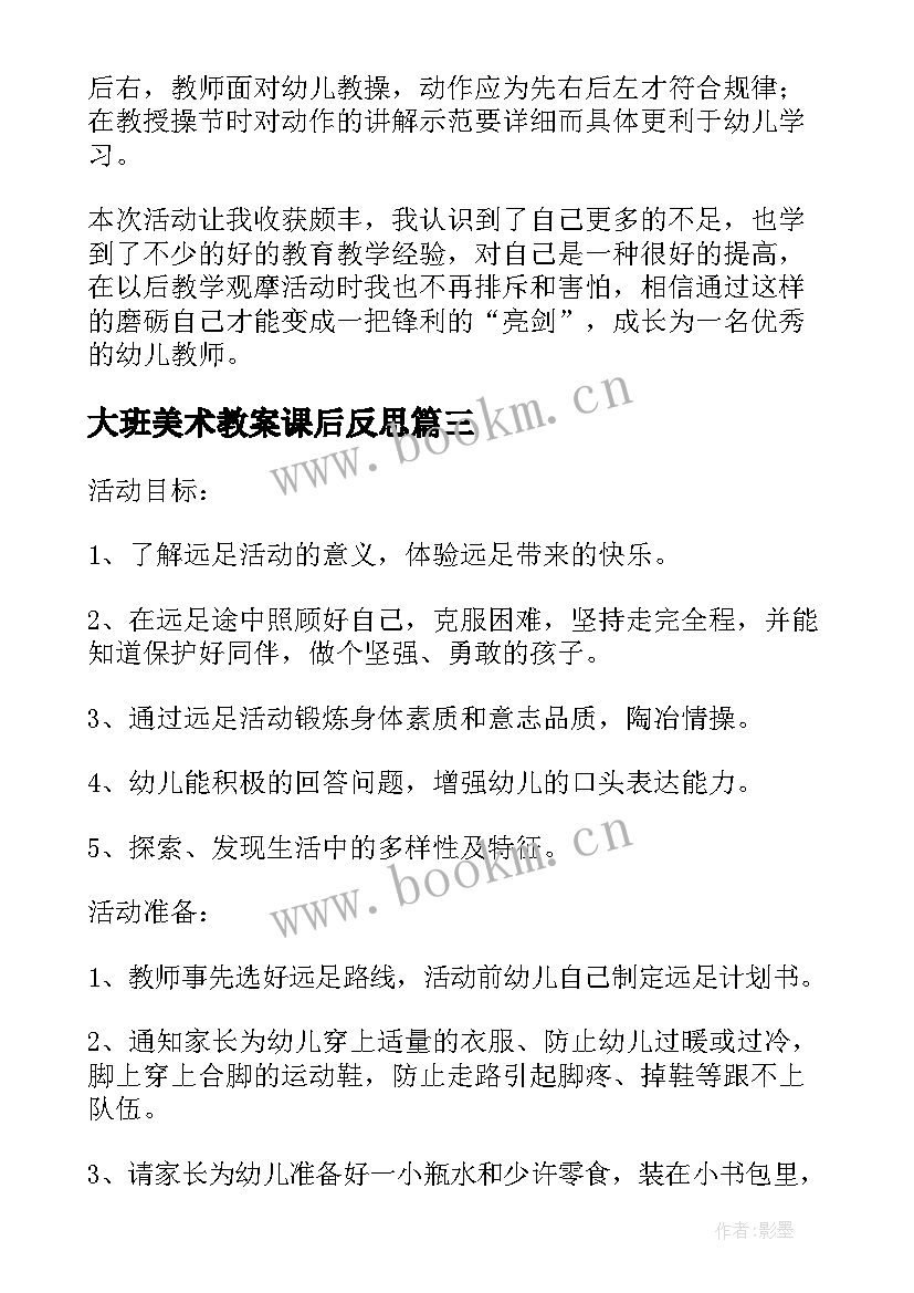 2023年大班美术教案课后反思(优秀5篇)