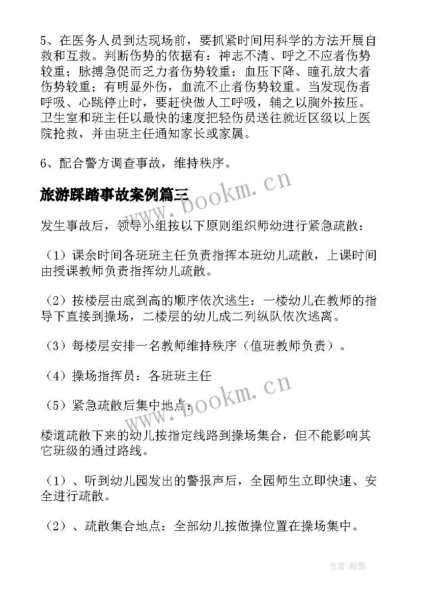 2023年旅游踩踏事故案例 幼儿园拥挤踩踏事故应急预案(实用7篇)