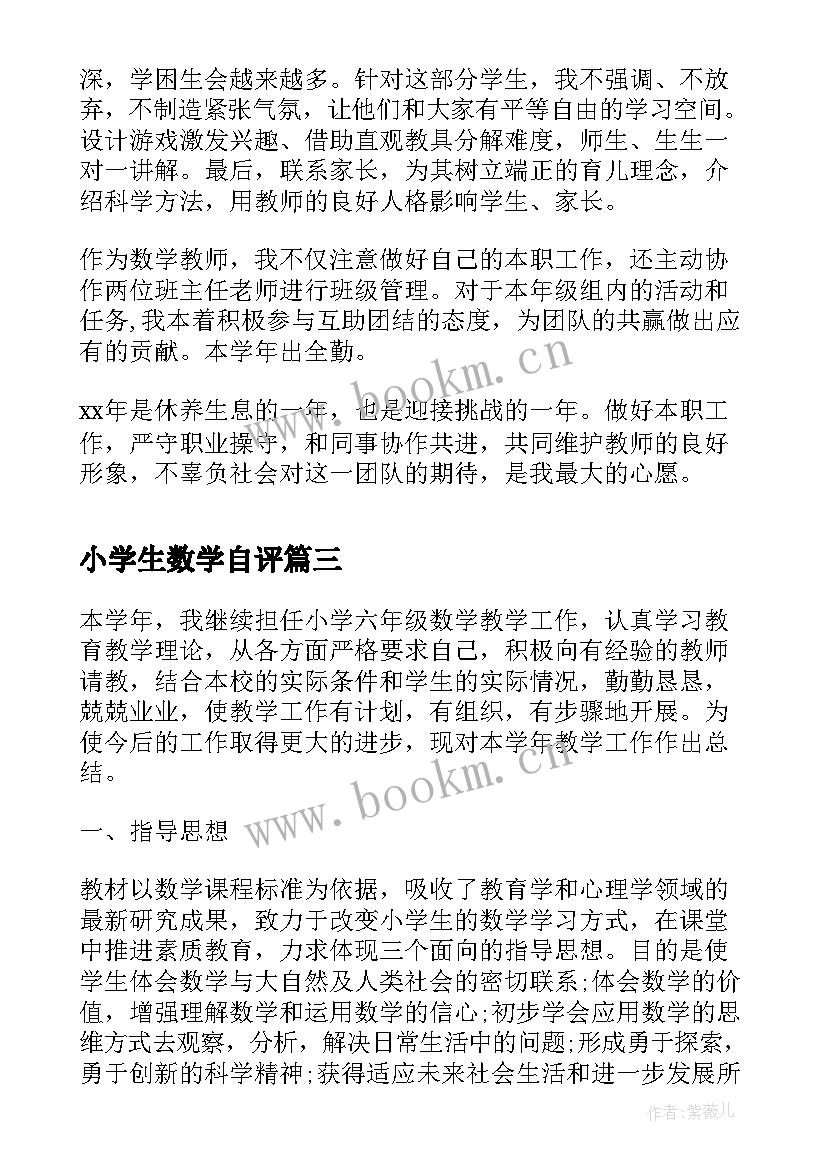 最新小学生数学自评 小学数学教师个人述职报告(实用8篇)