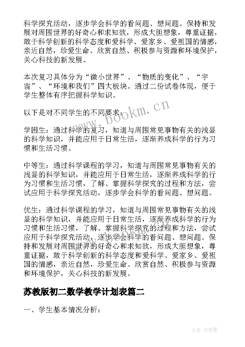 苏教版初二数学教学计划表 苏教版六年级数学教学计划(实用9篇)